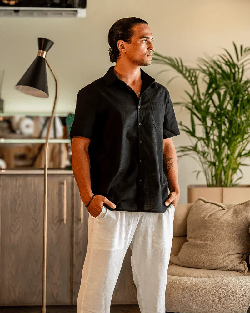 Cabo Verde - Camisa de Linho Manga Curta - Honman Oficial