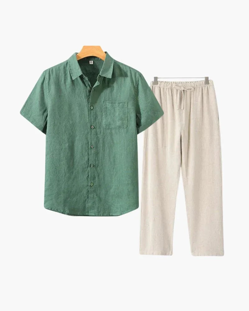 Conjunto de Linho Old Money Manga Curta - Honman Oficial