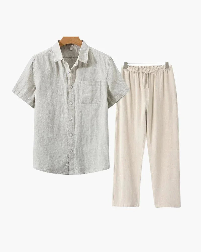 Conjunto de Linho Old Money Manga Curta - Honman Oficial