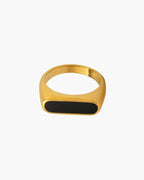 Anel Banhado a Ouro Obsidian Band - Honman Oficial