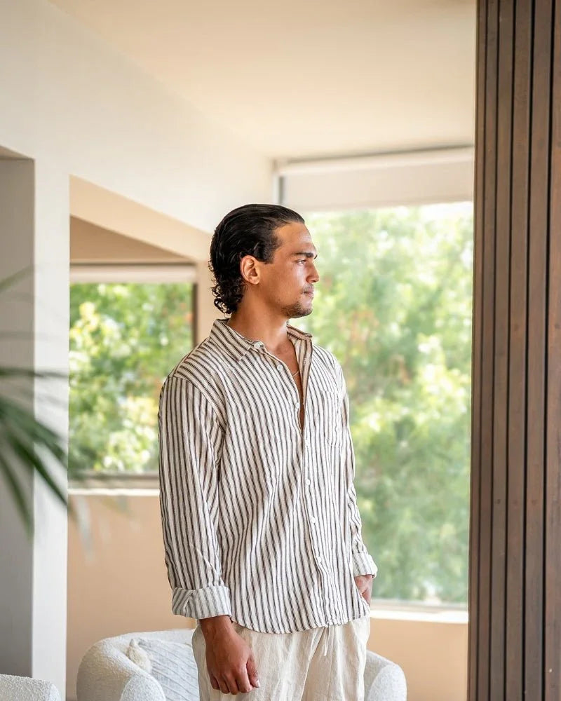 Camisa de manga longa listrada - Honman Oficial