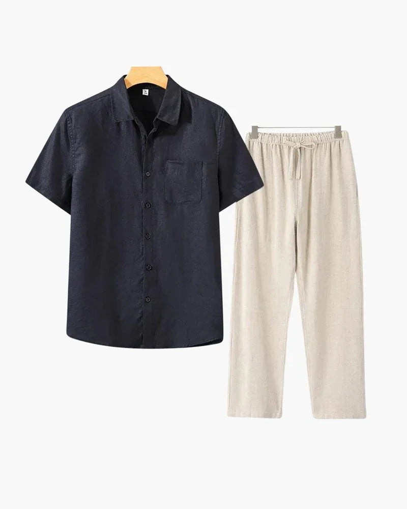 Conjunto de Linho Old Money Manga Curta - Honman Oficial