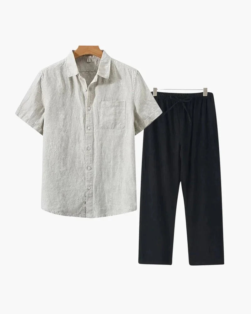 Conjunto de Linho Old Money Manga Curta - Honman Oficial