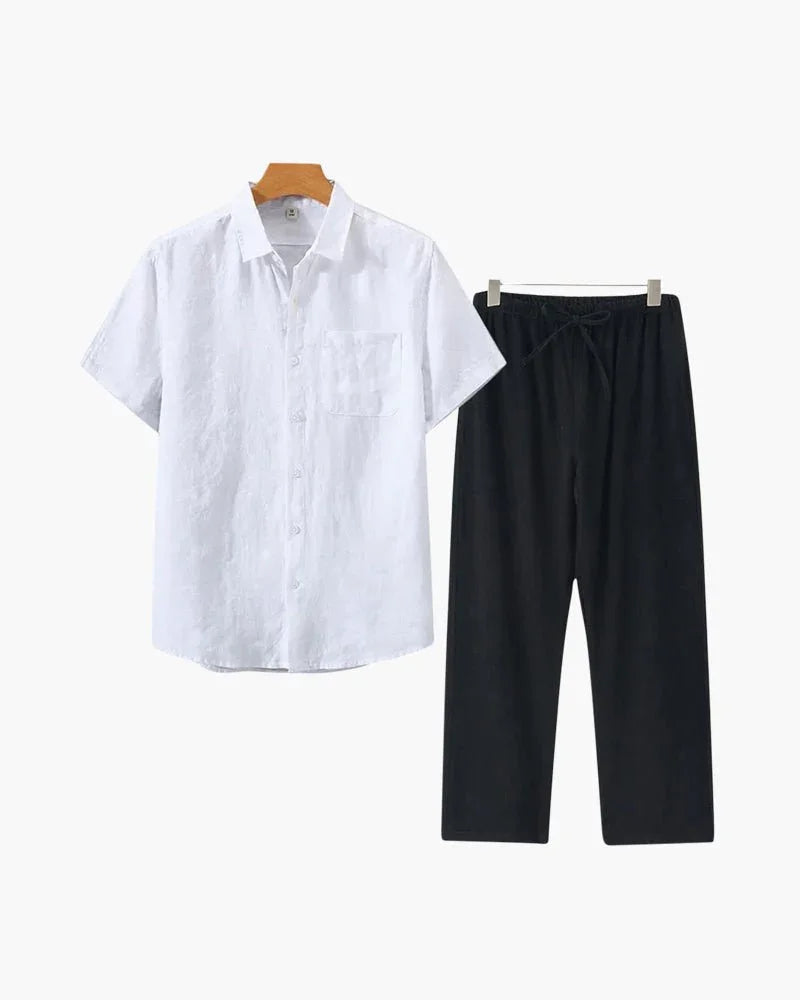 Conjunto de Linho Old Money Manga Curta - Honman Oficial