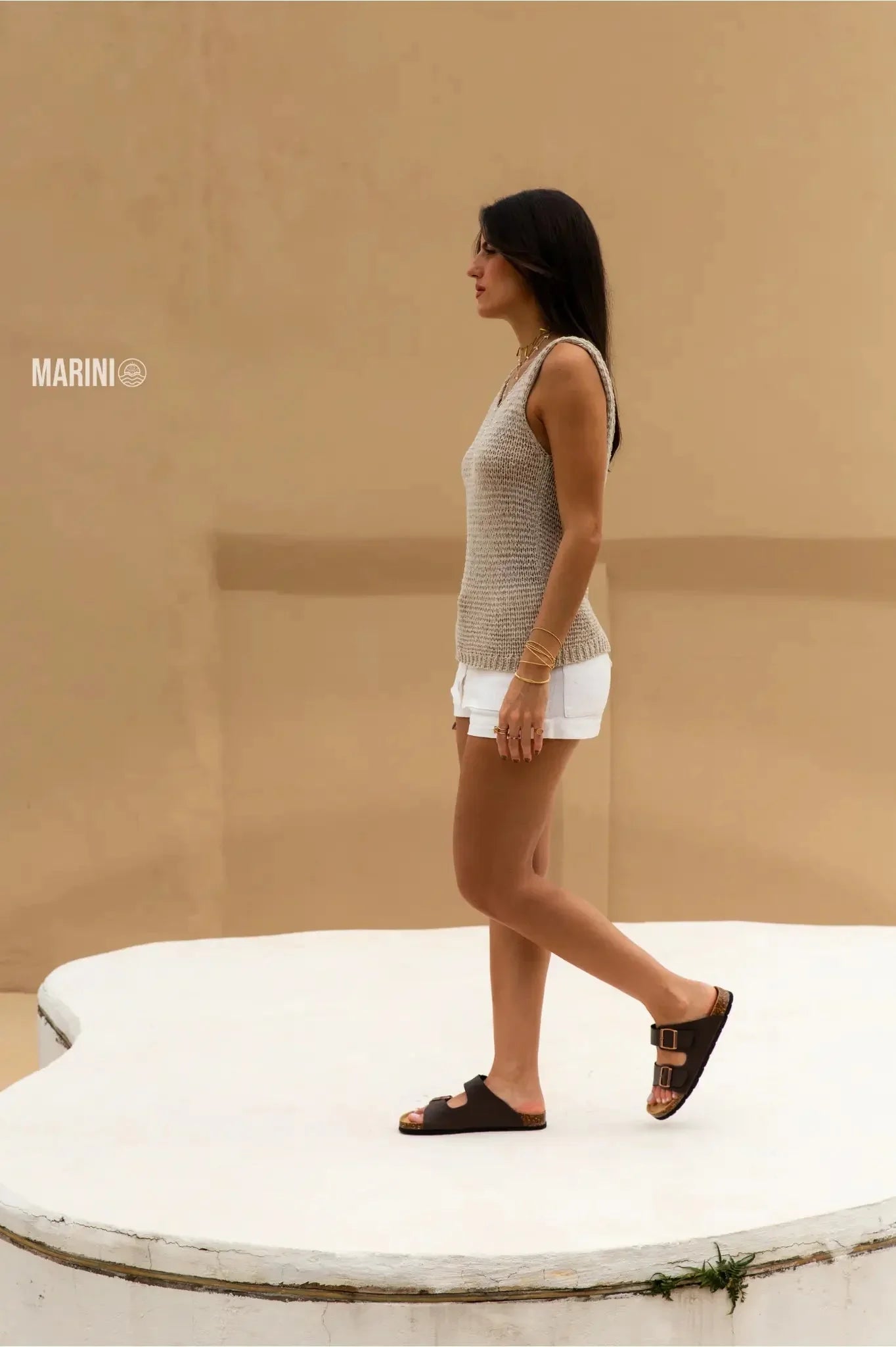 Sandália Birken Couro Marrom