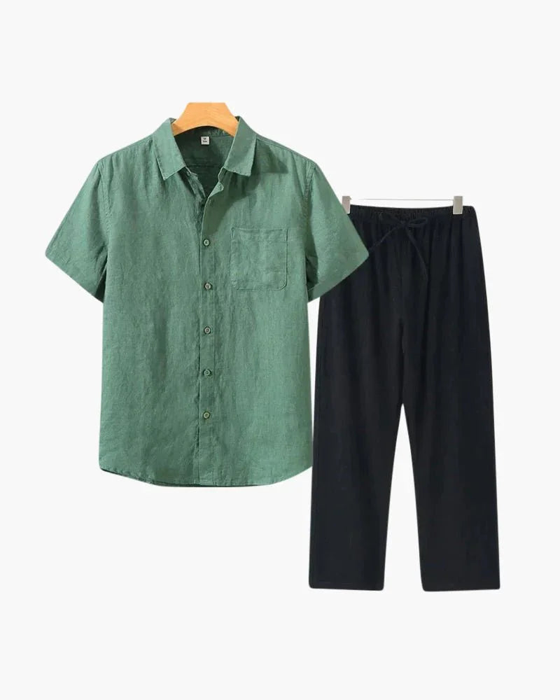 Conjunto de Linho Old Money Manga Curta - Honman Oficial