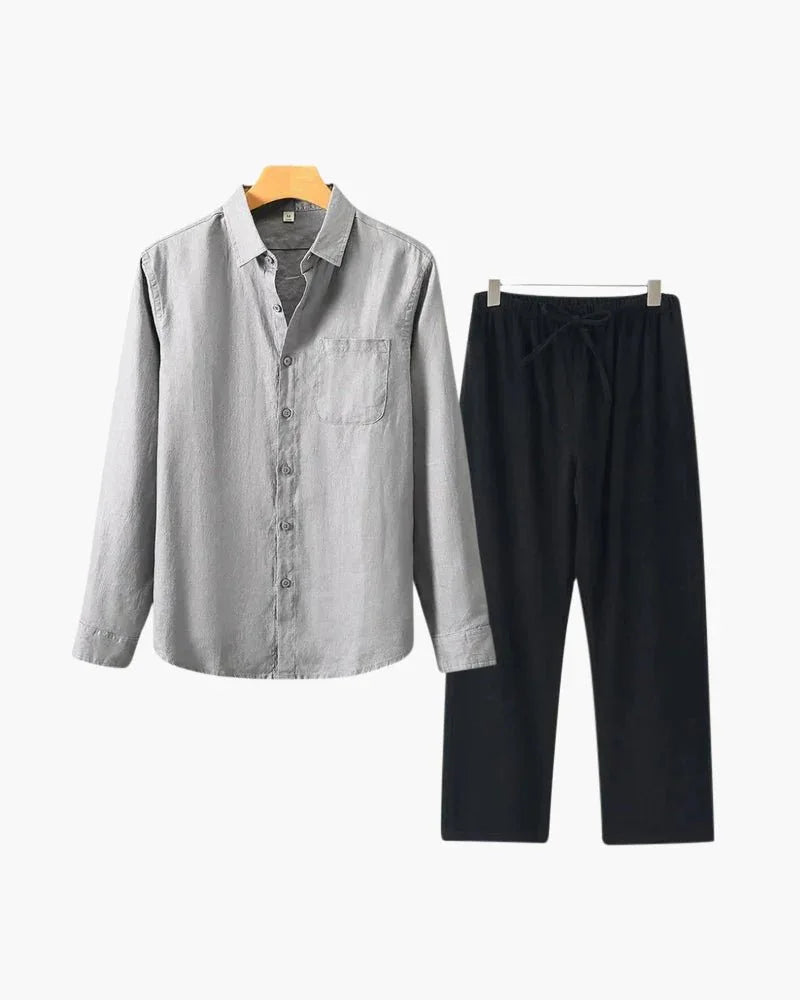 Conjunto de Linho Old Money Manga Longa - Honman Oficial