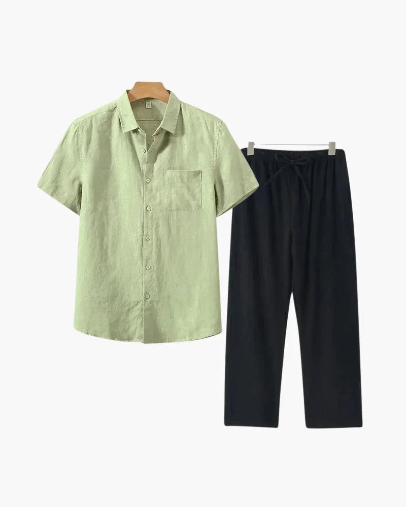 Conjunto de Linho Old Money Manga Curta - Honman Oficial