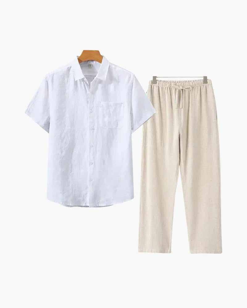 Conjunto de Linho Old Money Manga Curta - Honman Oficial