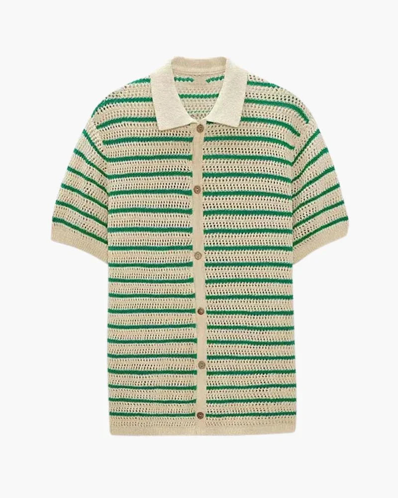 Marbella - Camisa de botões de malha - Honman Oficial