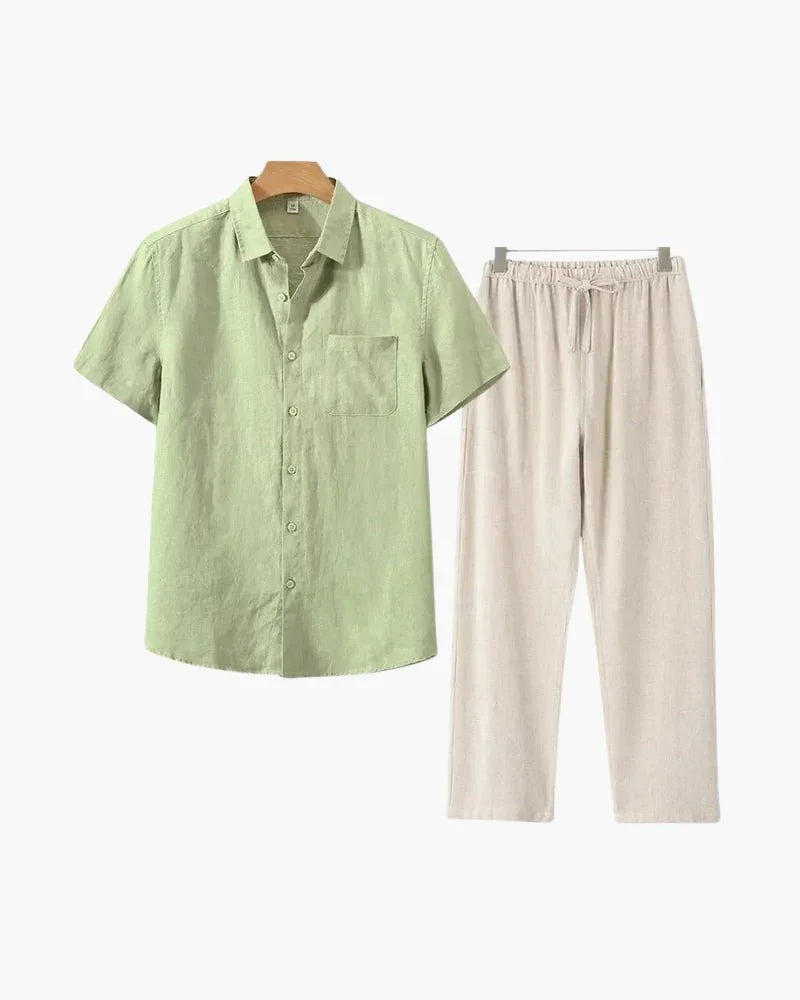 Conjunto de Linho Old Money Manga Curta - Honman Oficial